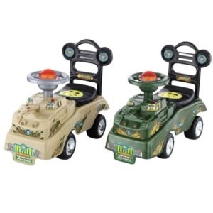 Military-Themed Musical Tank Ride-On (2-4 Years)