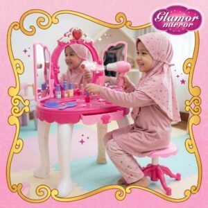 Glamor Mirror Tri-Fold Dressing Table Set (5+ Years)