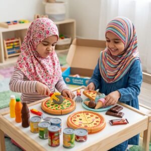 Deluxe 28-Piece Colorful Tableware) Pizza & Fast Food Play Set (3+ Years)