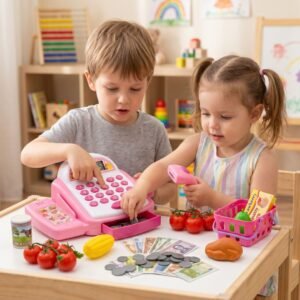 Educational Pink Cash Register Playset small (3+ Years)