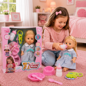 Smart Baby Interactive Doll – Blue Stripes & Rattle Keys Playset (2+ Years)