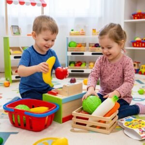 Vegetables and Fruits Market Basket Playset (2+ Years)