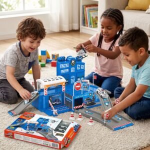 Police Station Parking Lot – DIY Construction Playset (3+ Years)
