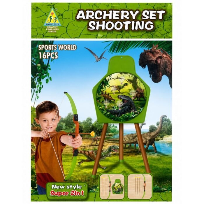 Dinosaur World Archery Shooting Set - 16-Piece Adventure Kit (3+ Years)