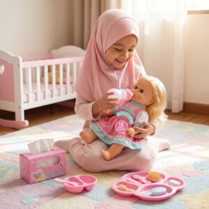 Smart Baby Interactive Doll – Soft Curls & Tissue Box Vanity Set (2+ Years)