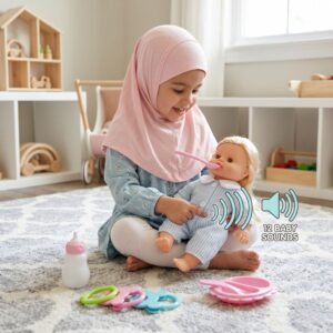 Smart Baby Interactive Doll – Blue Stripes & Rattle Keys Playset (2+ Years)