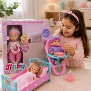 Lovely baby 2 in 1 with bed and chair (with 12 baby sounds) (3+ Years)